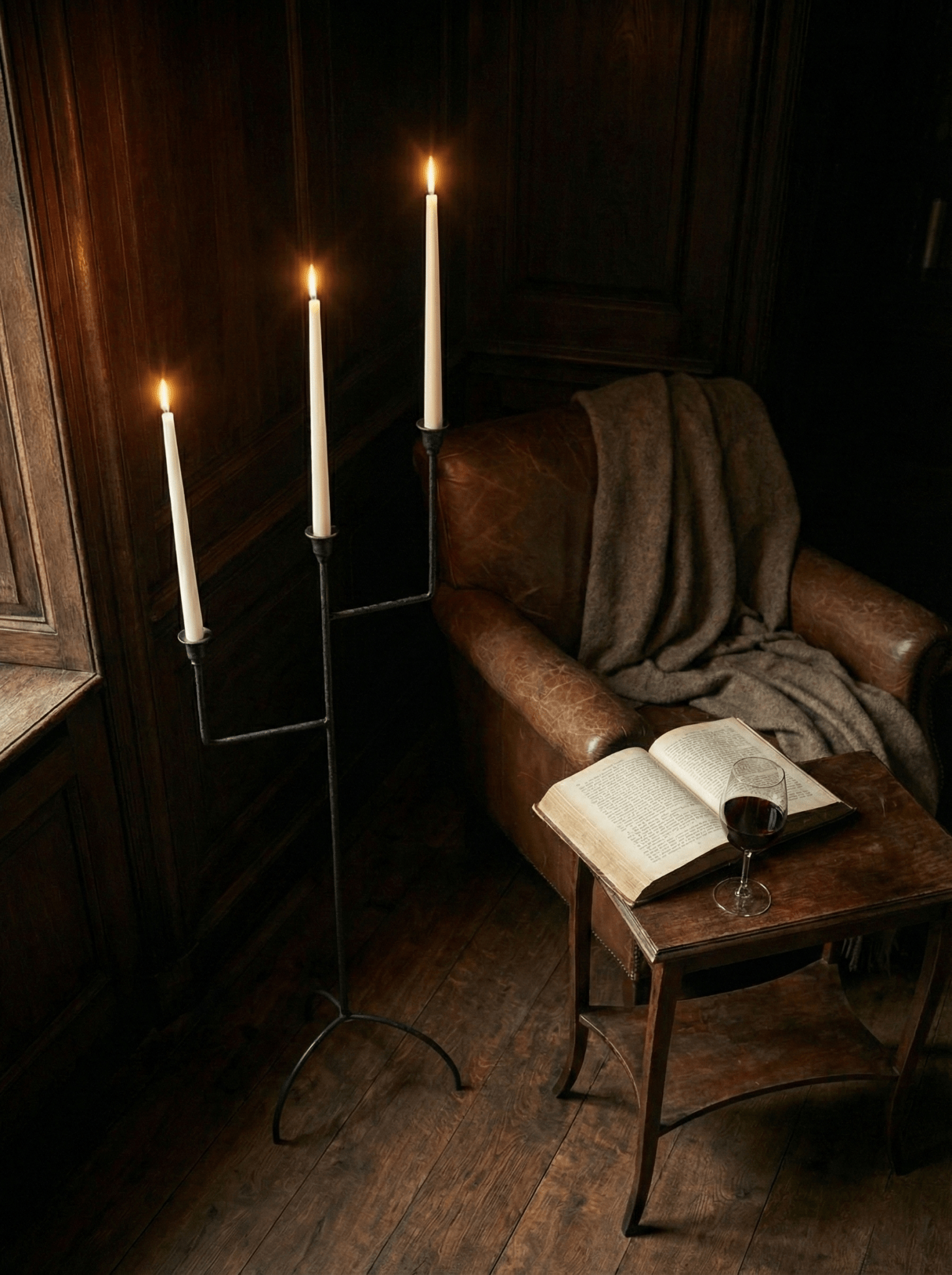 Bardot Hammered Iron Floor Candelabra Ember Collective