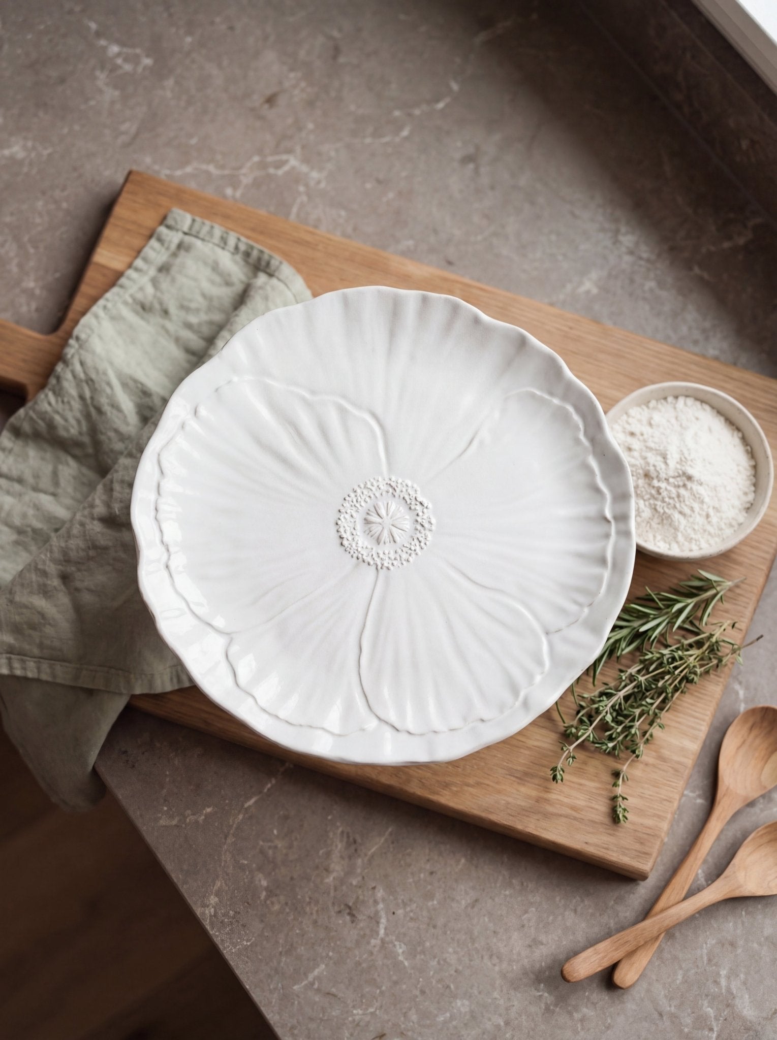Cake Stand with Decorative Flower Design Ember Collective