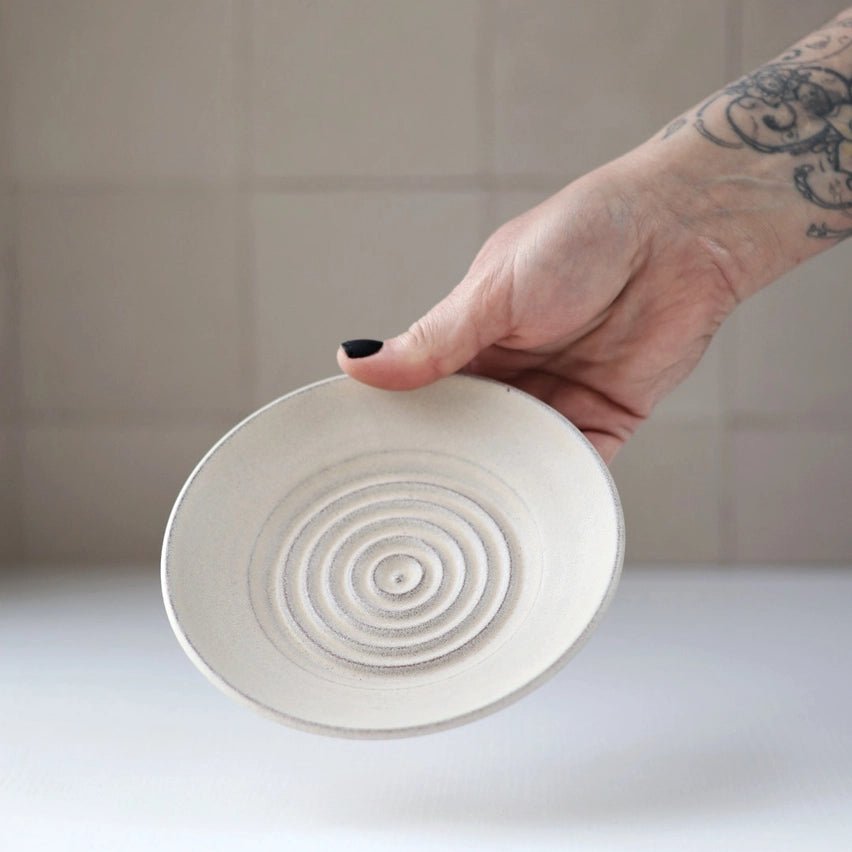 Ceramic Garlic Grater Plate Off - White Ember Collective
