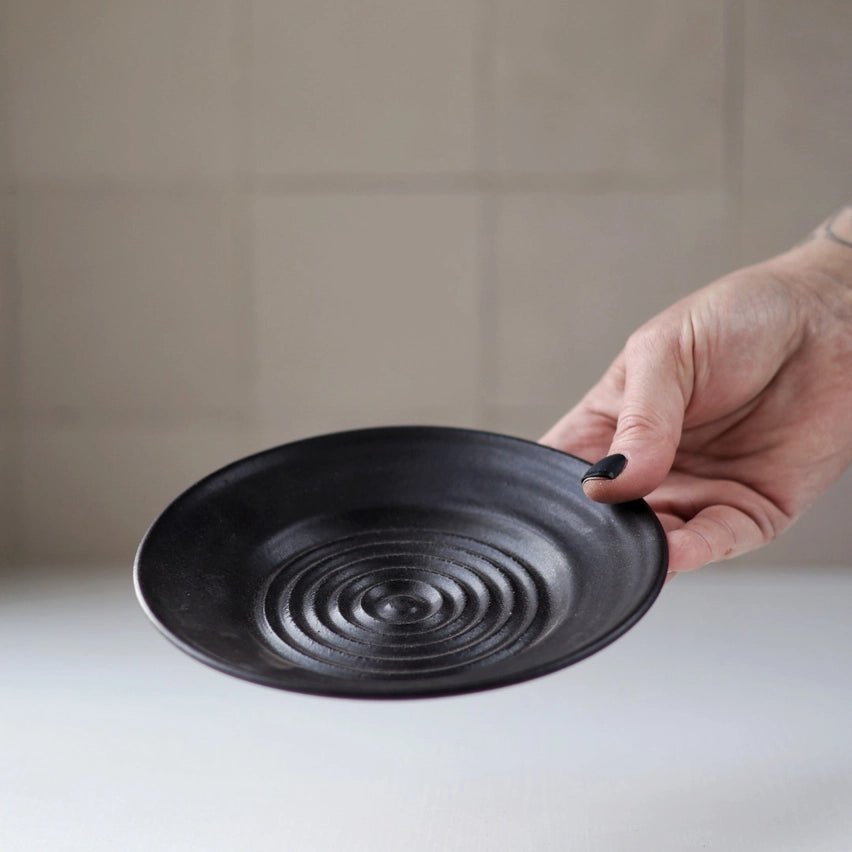 Ceramic Garlic Grater Plate Off - White Ember Collective