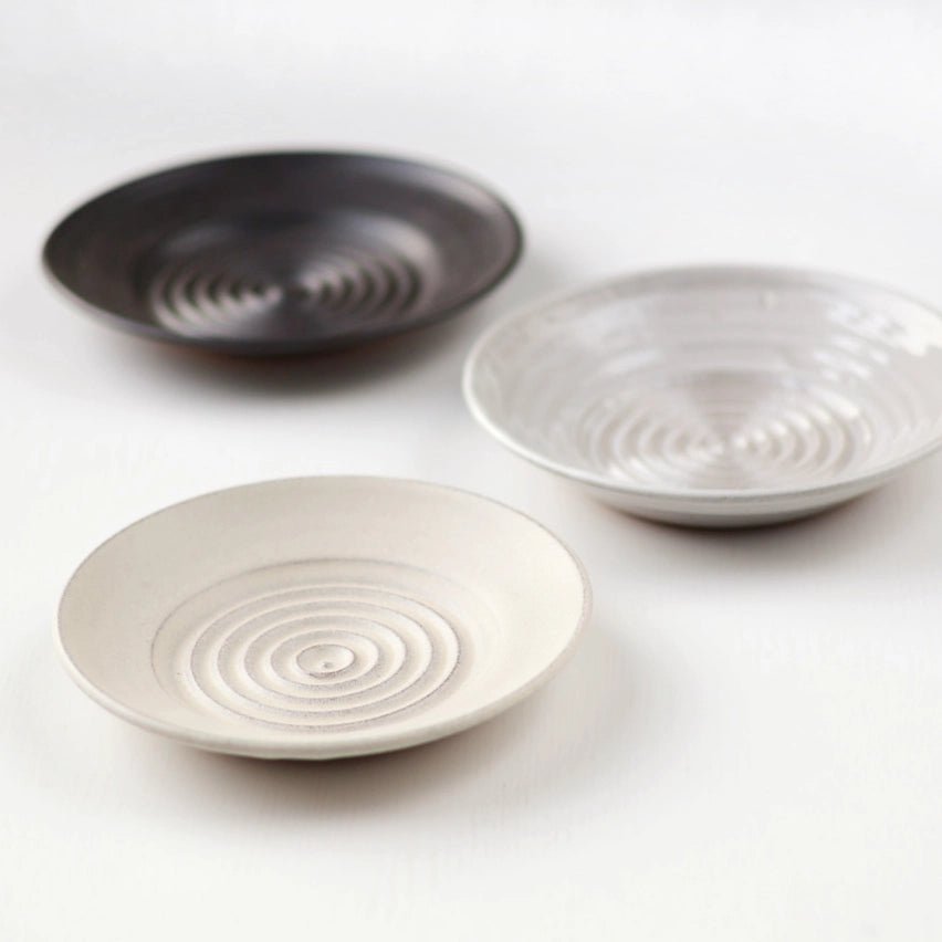 Ceramic Garlic Grater Plate Off - White The Bright Angle