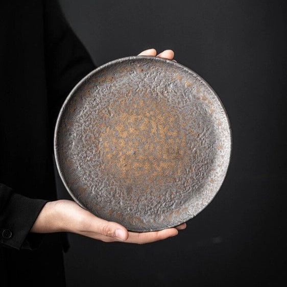 Ceramic Metallic Glaze Plate Large Ember Collective