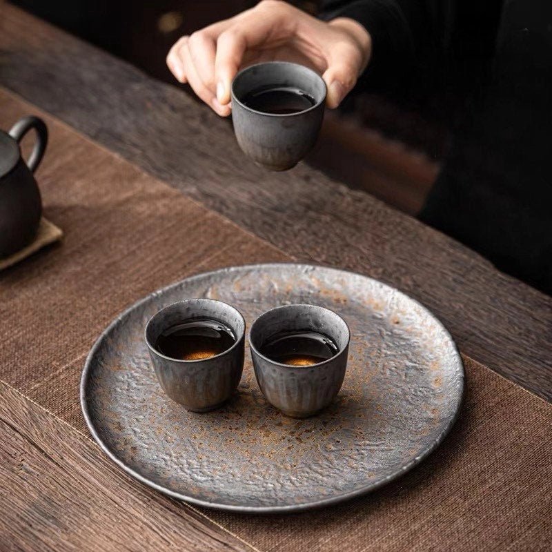 Ceramic Metallic Glaze Plate Medium Ember Collective
