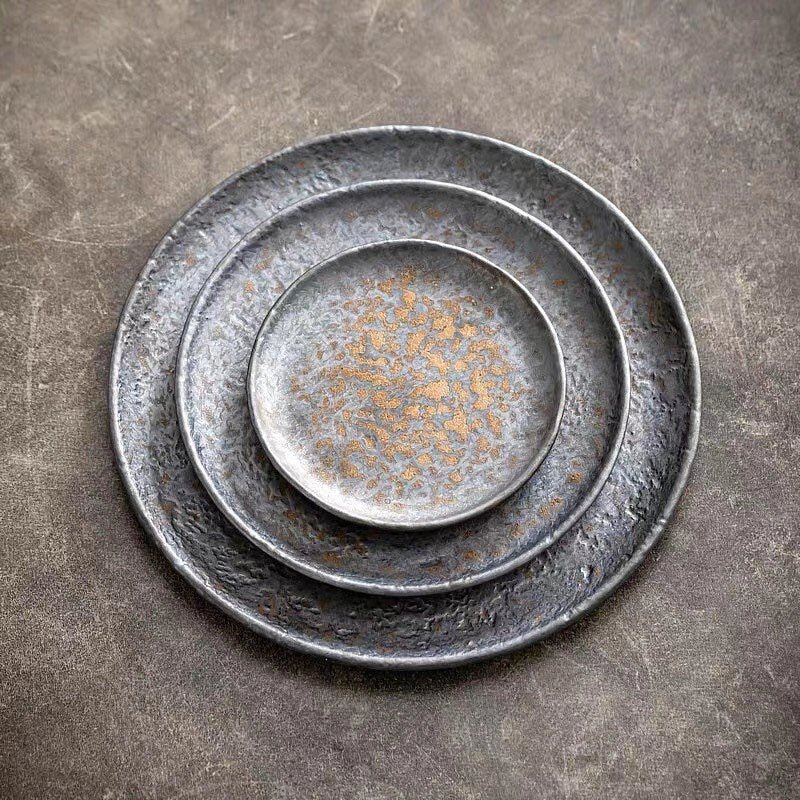 Ceramic Metallic Glaze Plate Medium Ember Collective
