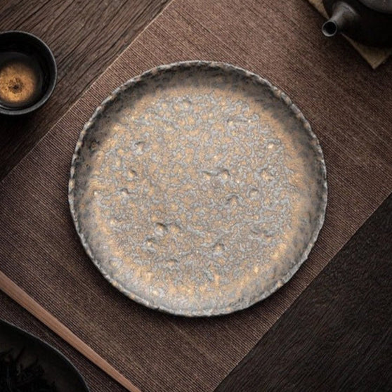 Ceramic Metallic Glaze Plate Medium Ember Collective