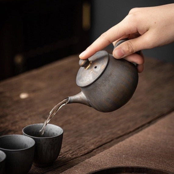Ceramic Metallic Glaze Teapot Ember Collective