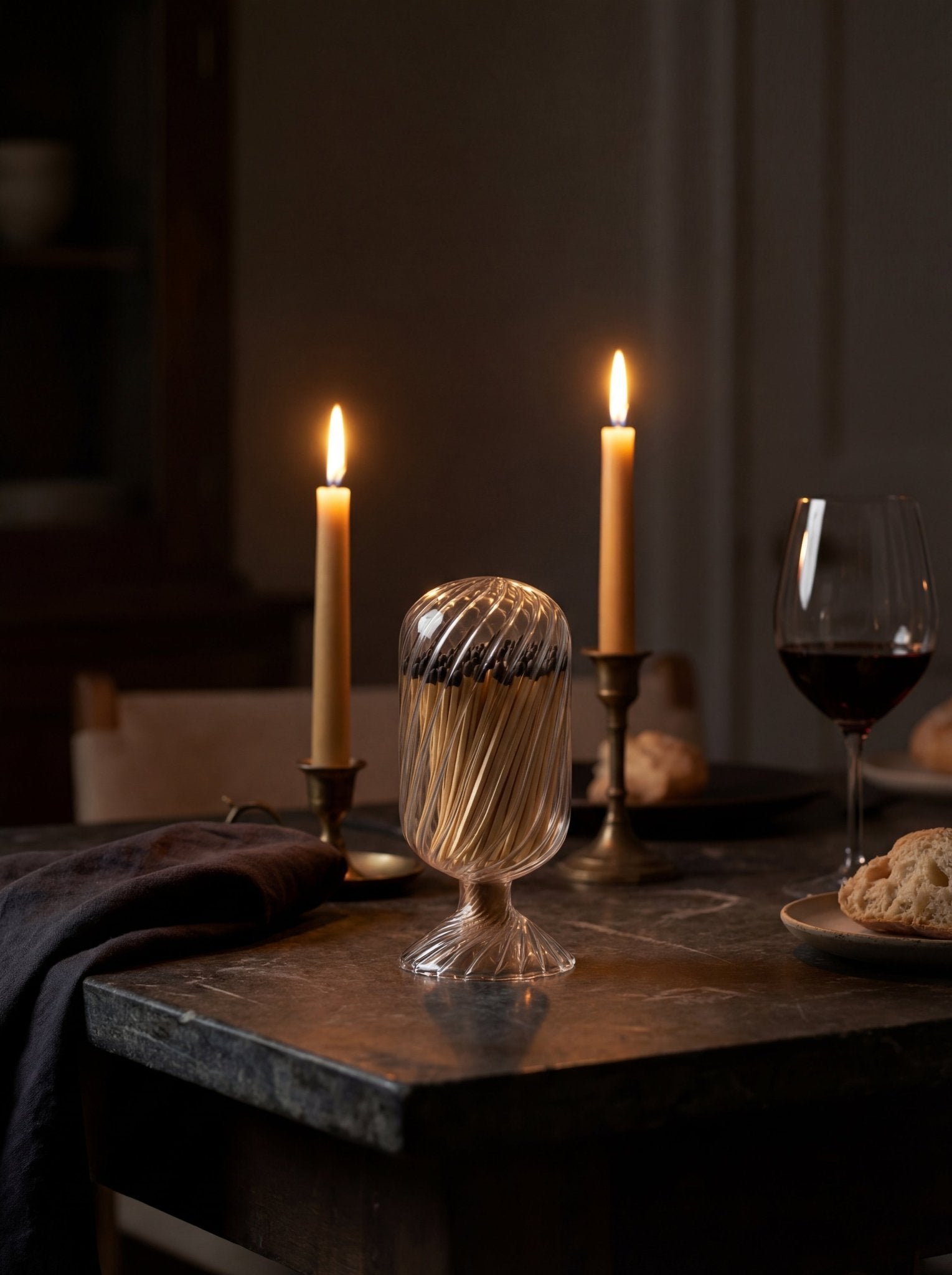 Hand - Blown Glass Match Cloche Ember Collective