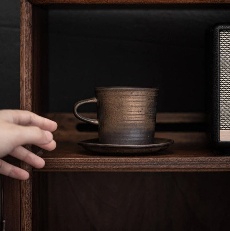 Japandi Coffee Mug Gold Black Ember Collective