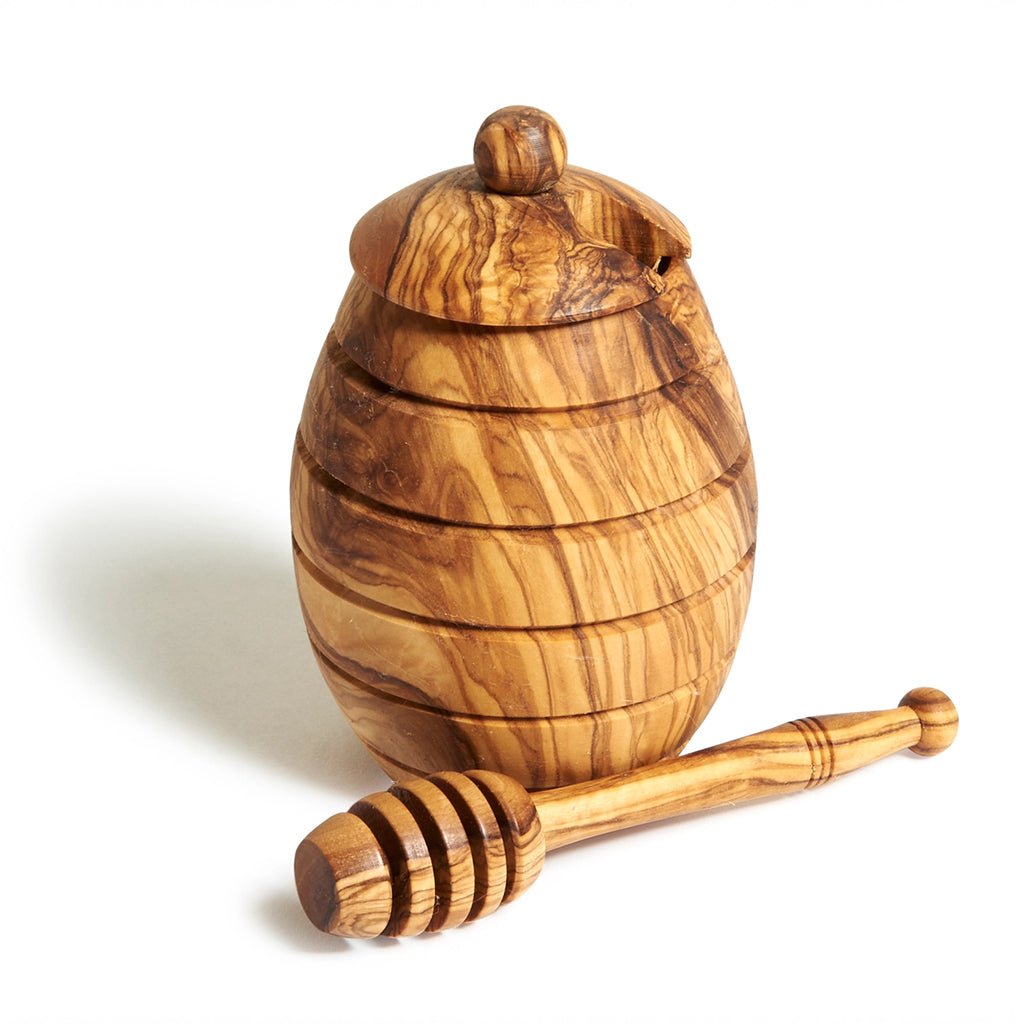 Olive Wood Honey Jar Ember Collective