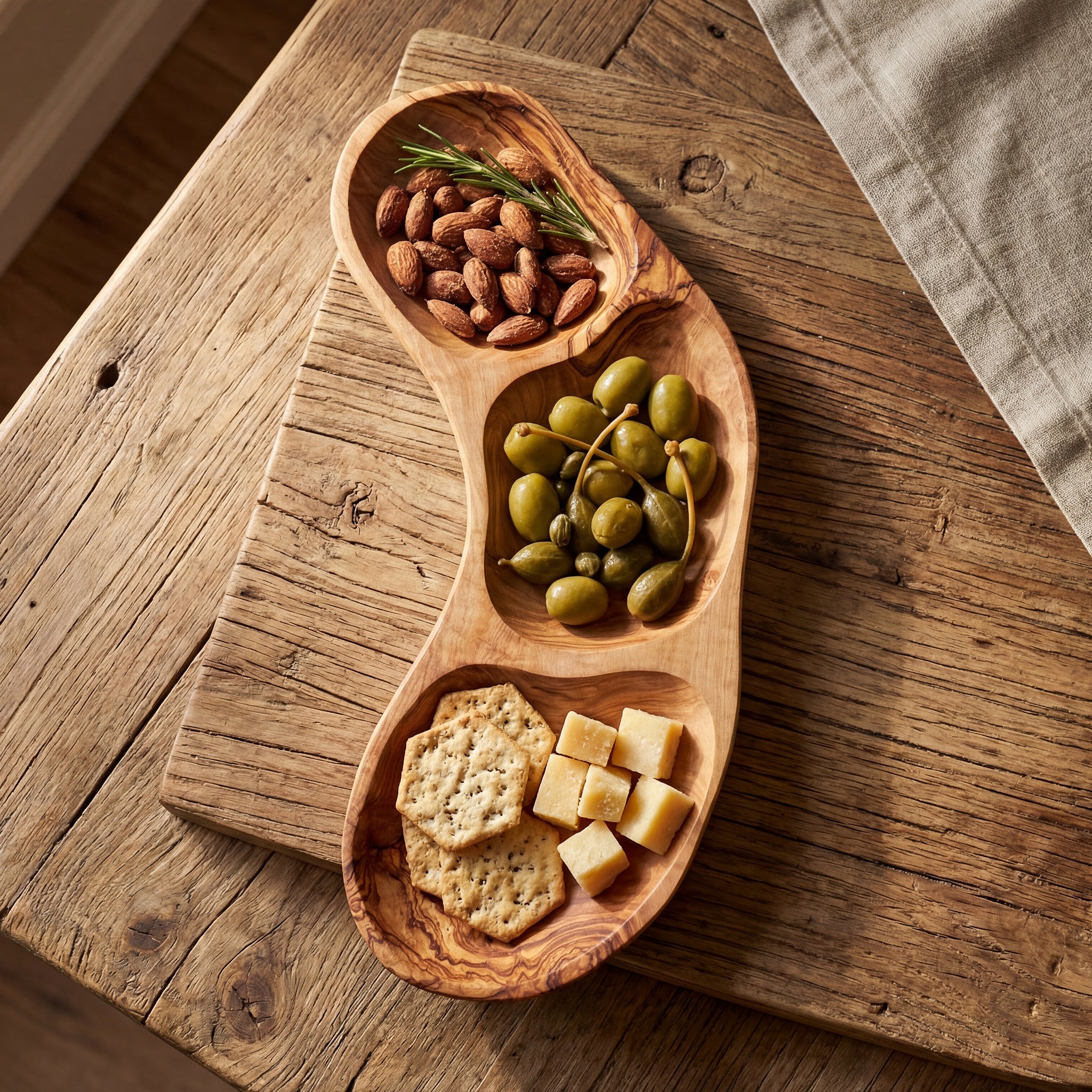 Olive Wood Snack Tray Ember Collective