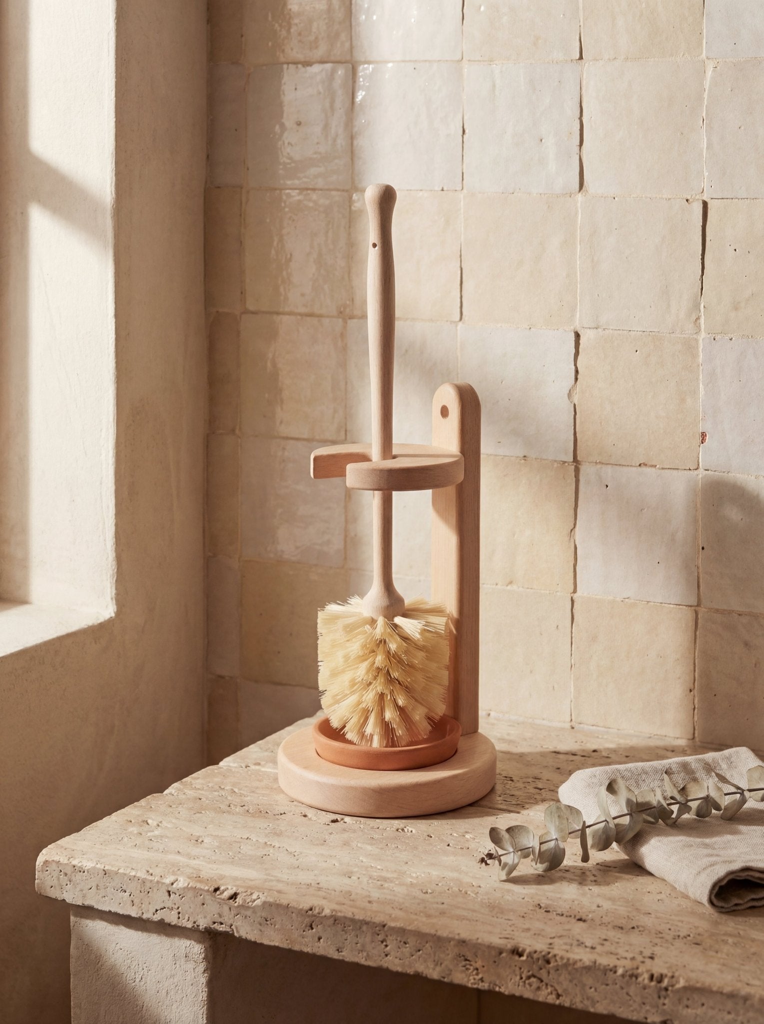Plastic - Free Toilet Brush – Natural Sisal Bristle (Brush & Stand) Ember Collective