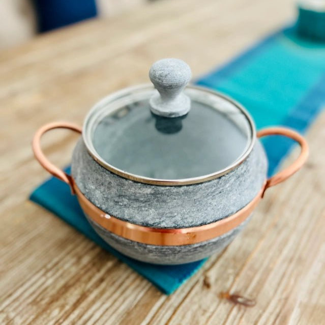 Soapstone Cookware Round Pot 1.25 Liters Ember Collective