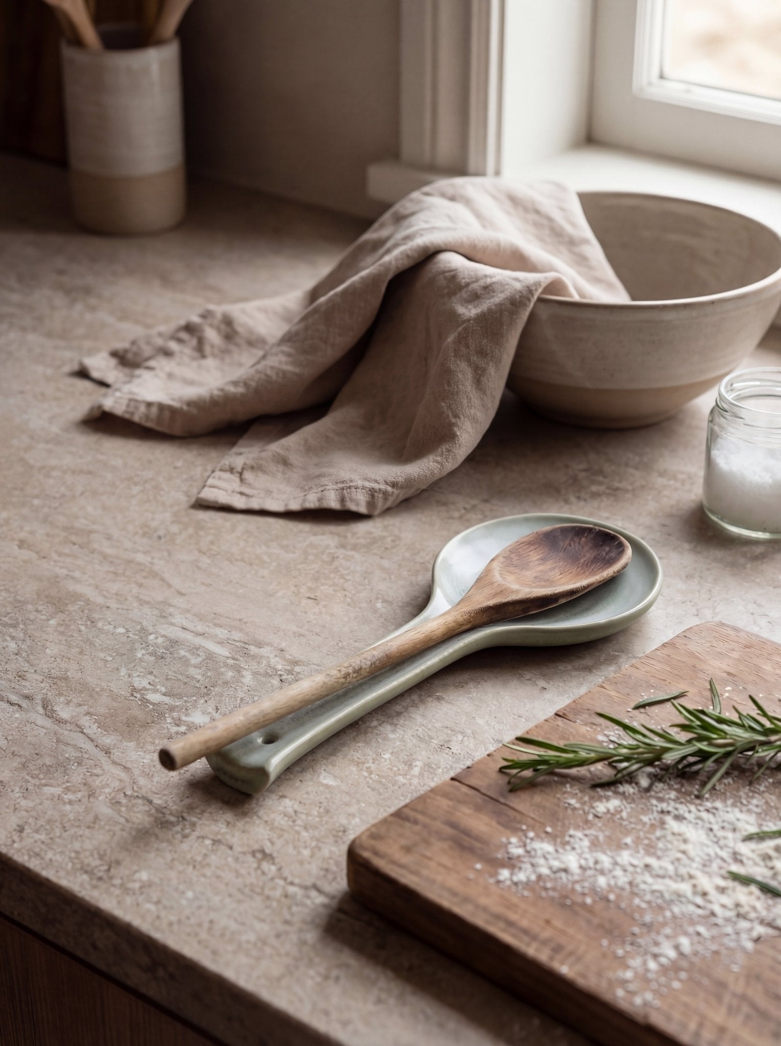 Stoneware Spoon Rest – Aqua Ember Collective