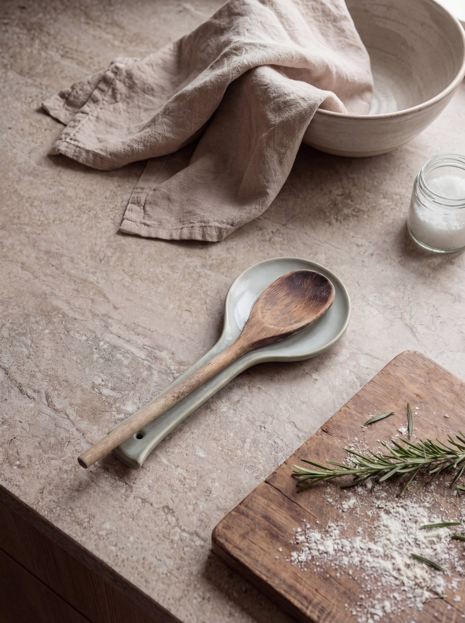 Stoneware Spoon Rest – Aqua Ember Collective