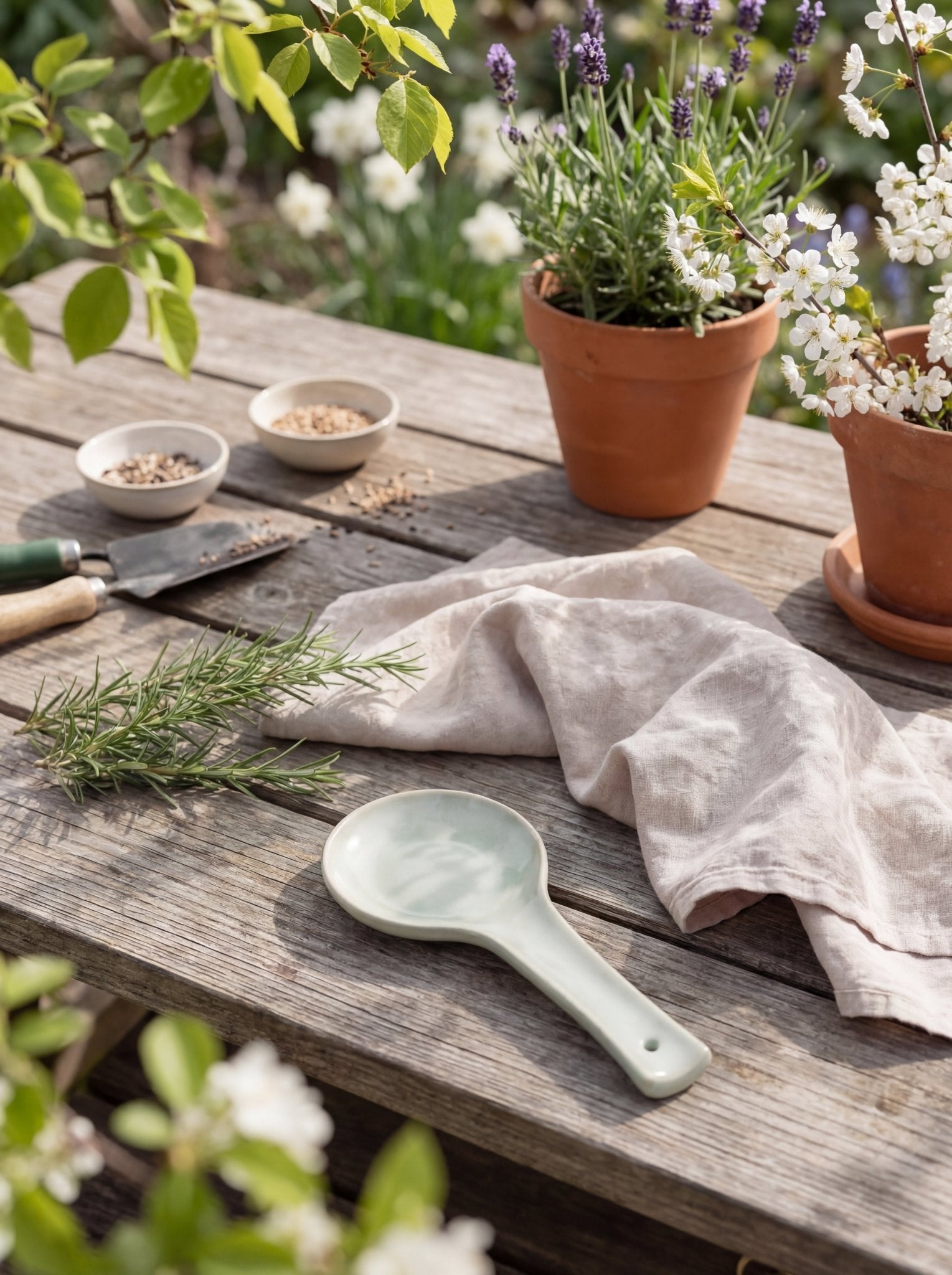 Stoneware Spoon Rest – Aqua Ember Collective