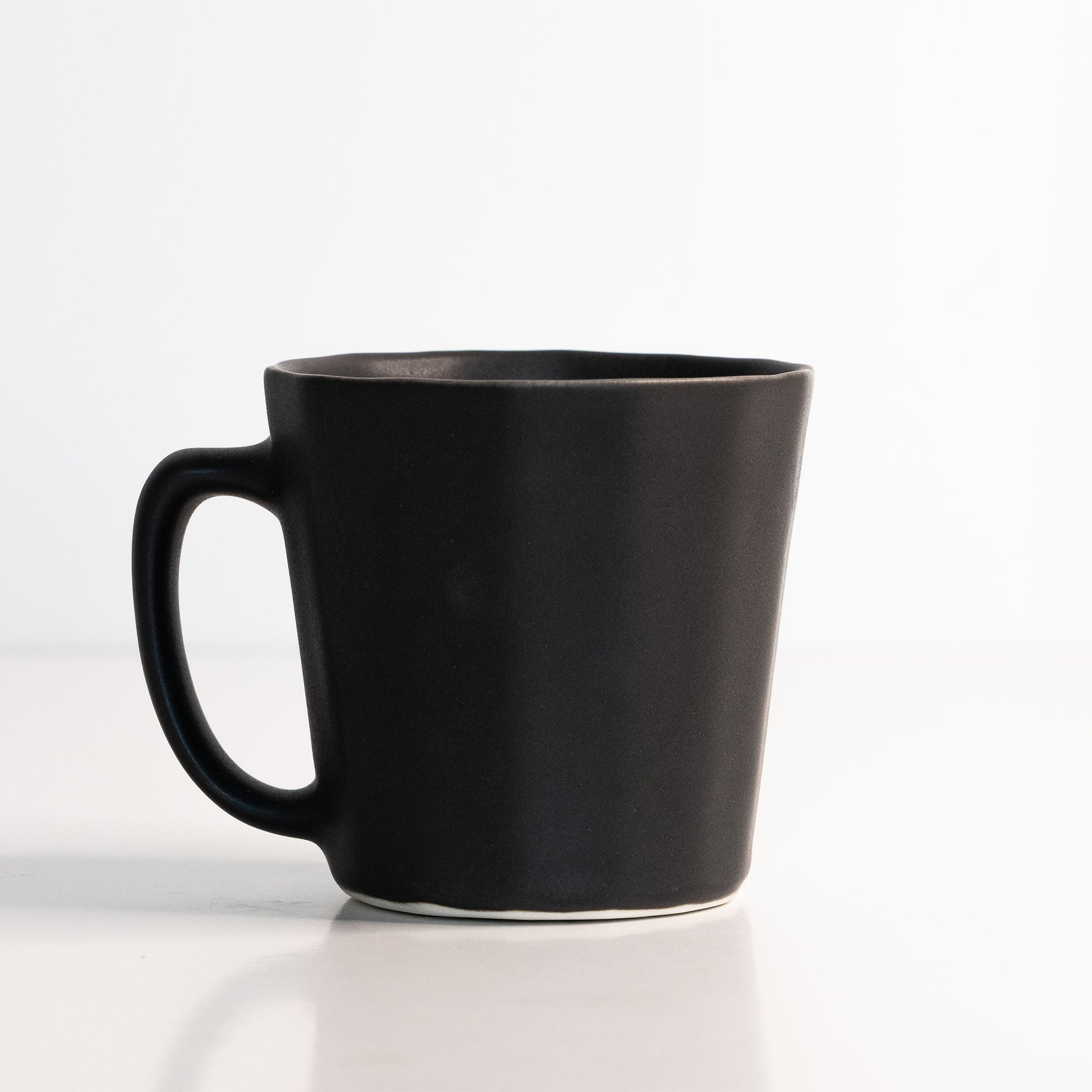 Monday Mug - Handmade Porcelain Coffee Cup Mica Black The Bright Angle