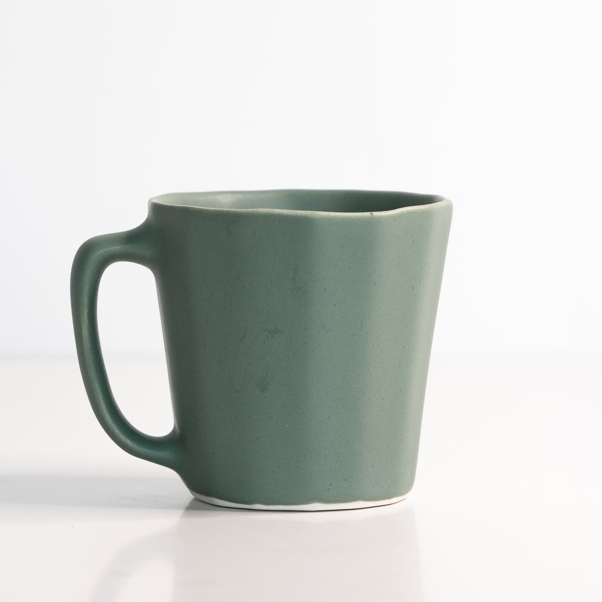 Monday Mug - Handmade Porcelain Coffee Cup Rosemary Green Ember Collective