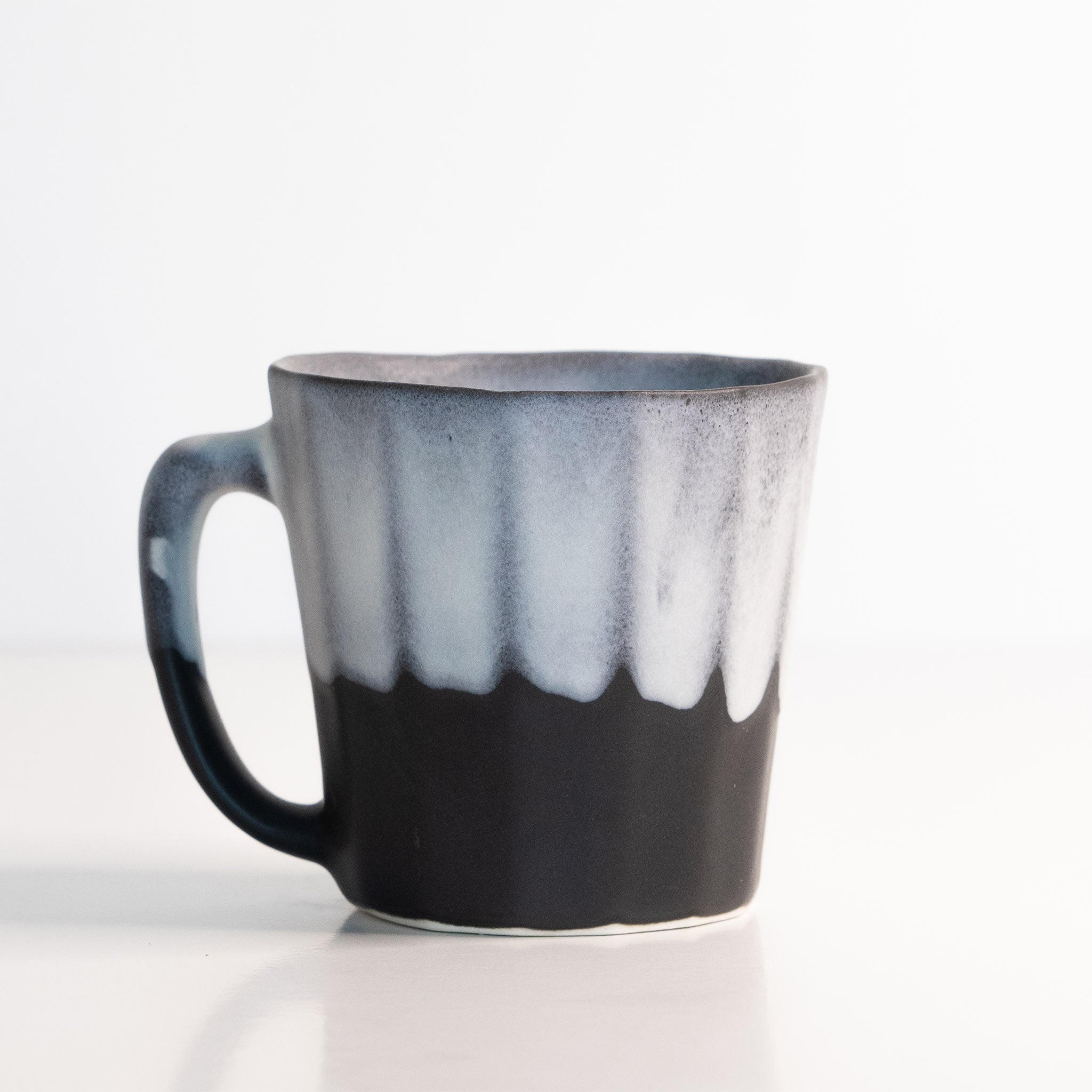 Monday Mug - Handmade Porcelain Coffee Cup Night Snow Ember Collective