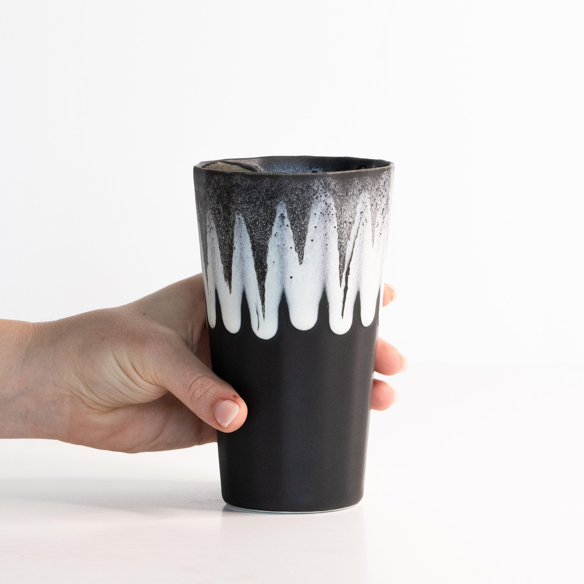 Handmade Porcelain Pint Cup Night Snow The Bright Angle