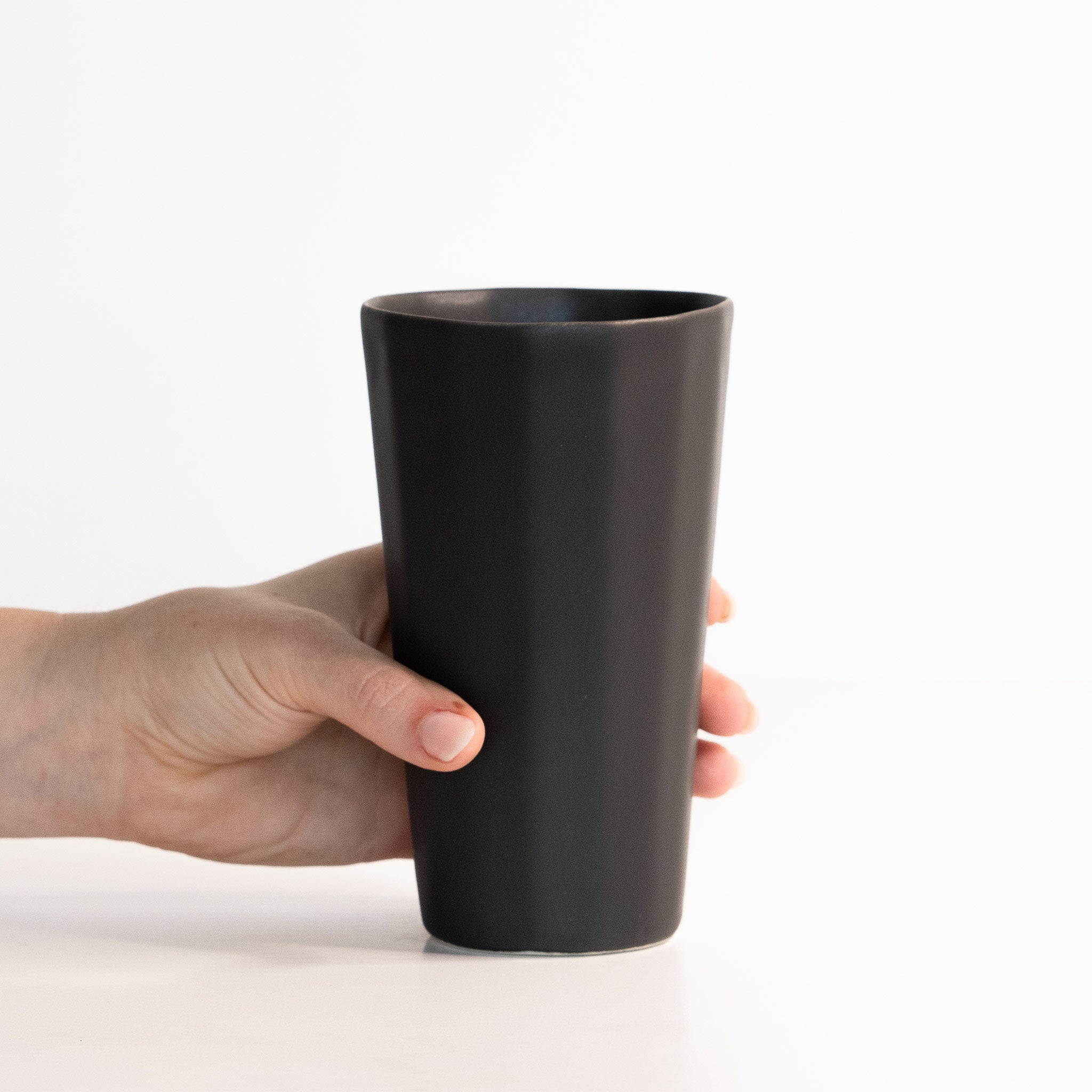 Handmade Porcelain Pint Cup Mica Black The Bright Angle