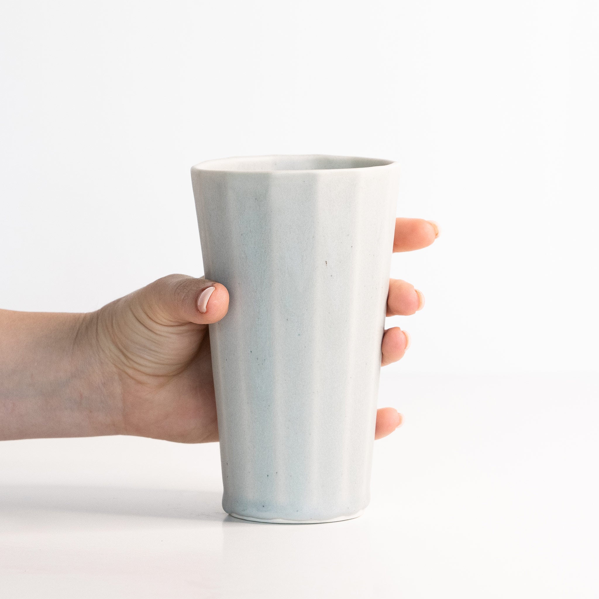 Handmade Porcelain Pint Cup Smoke Grey The Bright Angle