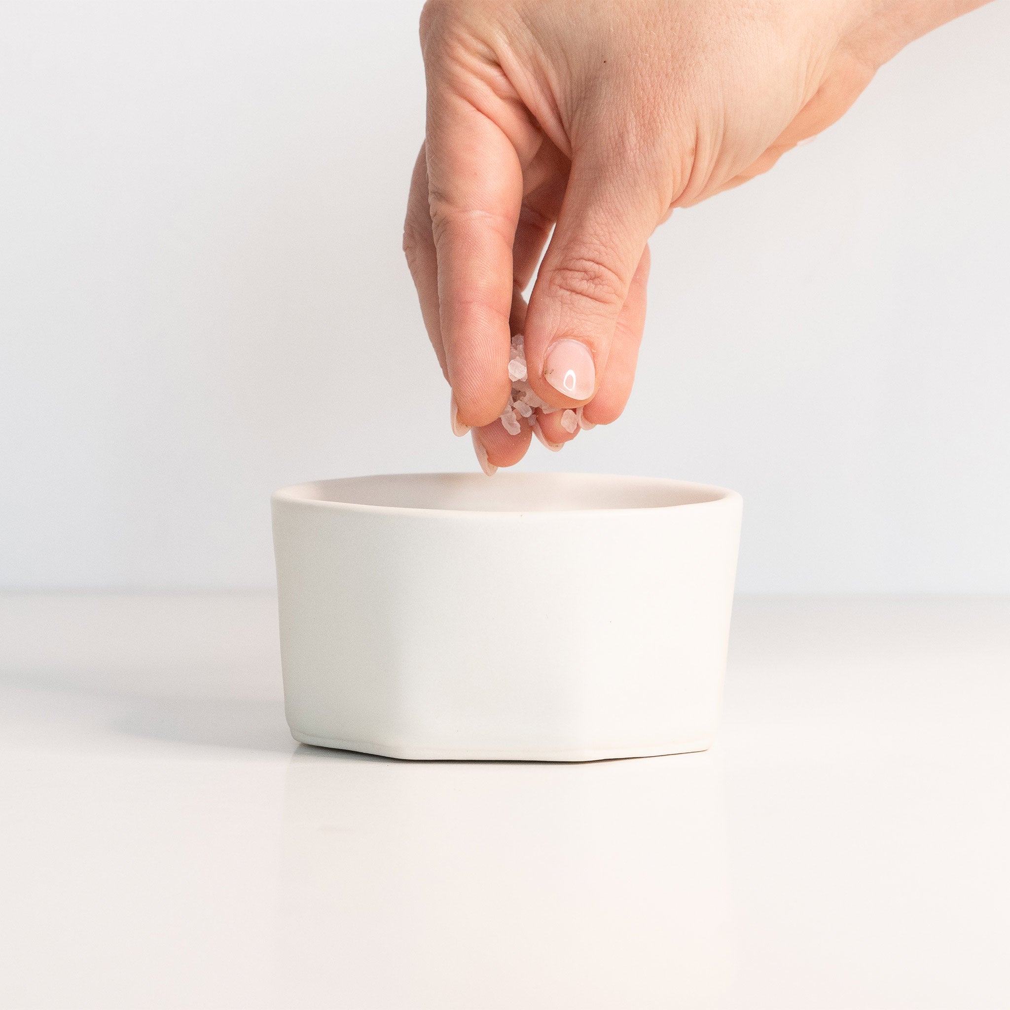 Porcelain Salt Cellar Silk White Ember Collective