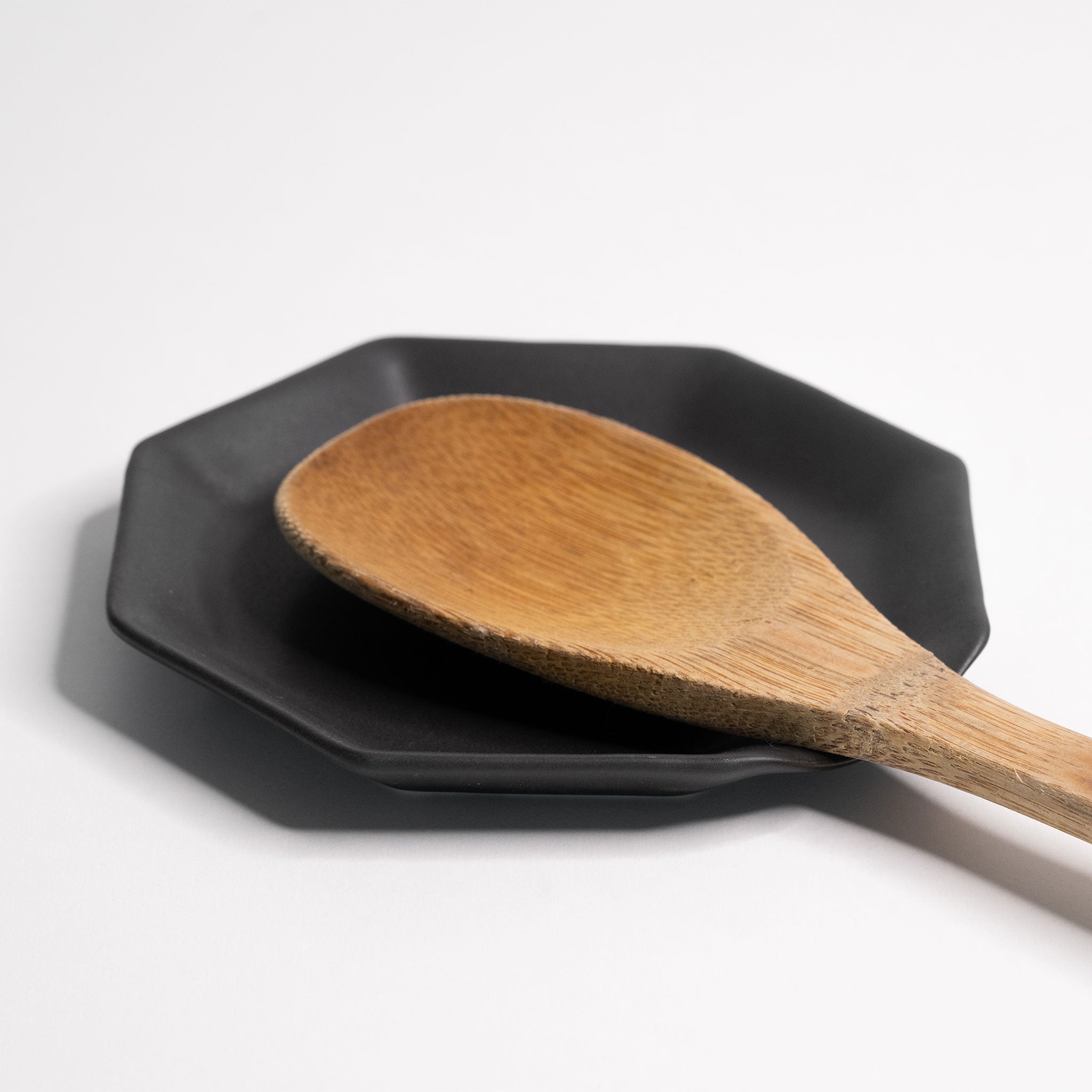 Handmade Porcelain Spoon Rest Mica Black Ember Collective