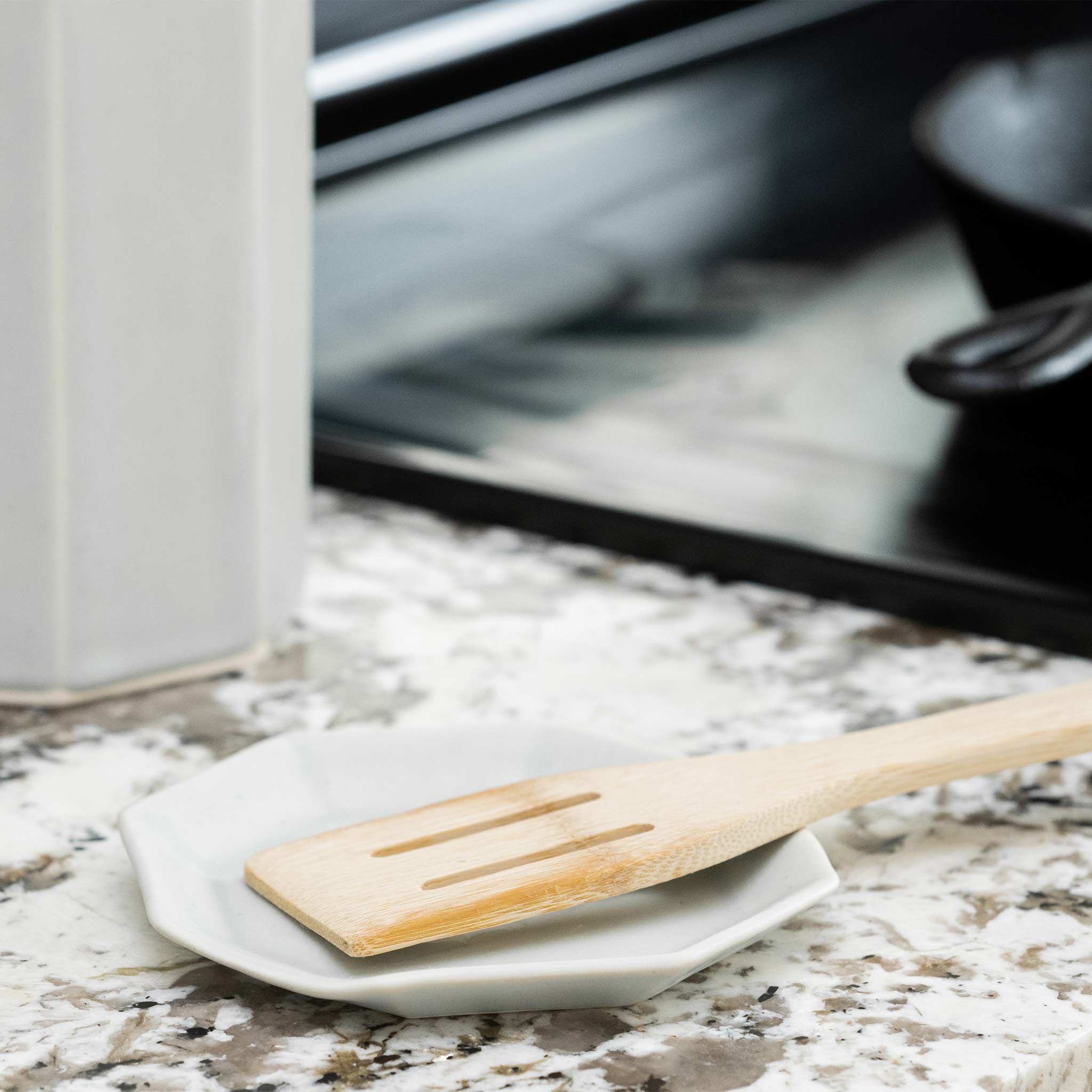 Handmade Porcelain Spoon Rest Rosemary Green Ember Collective