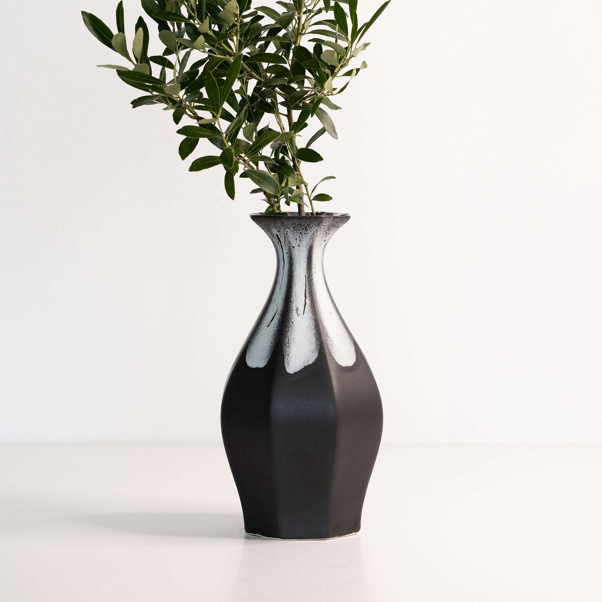 Porcelain Table Flower Vase Night Snow Ember Collective