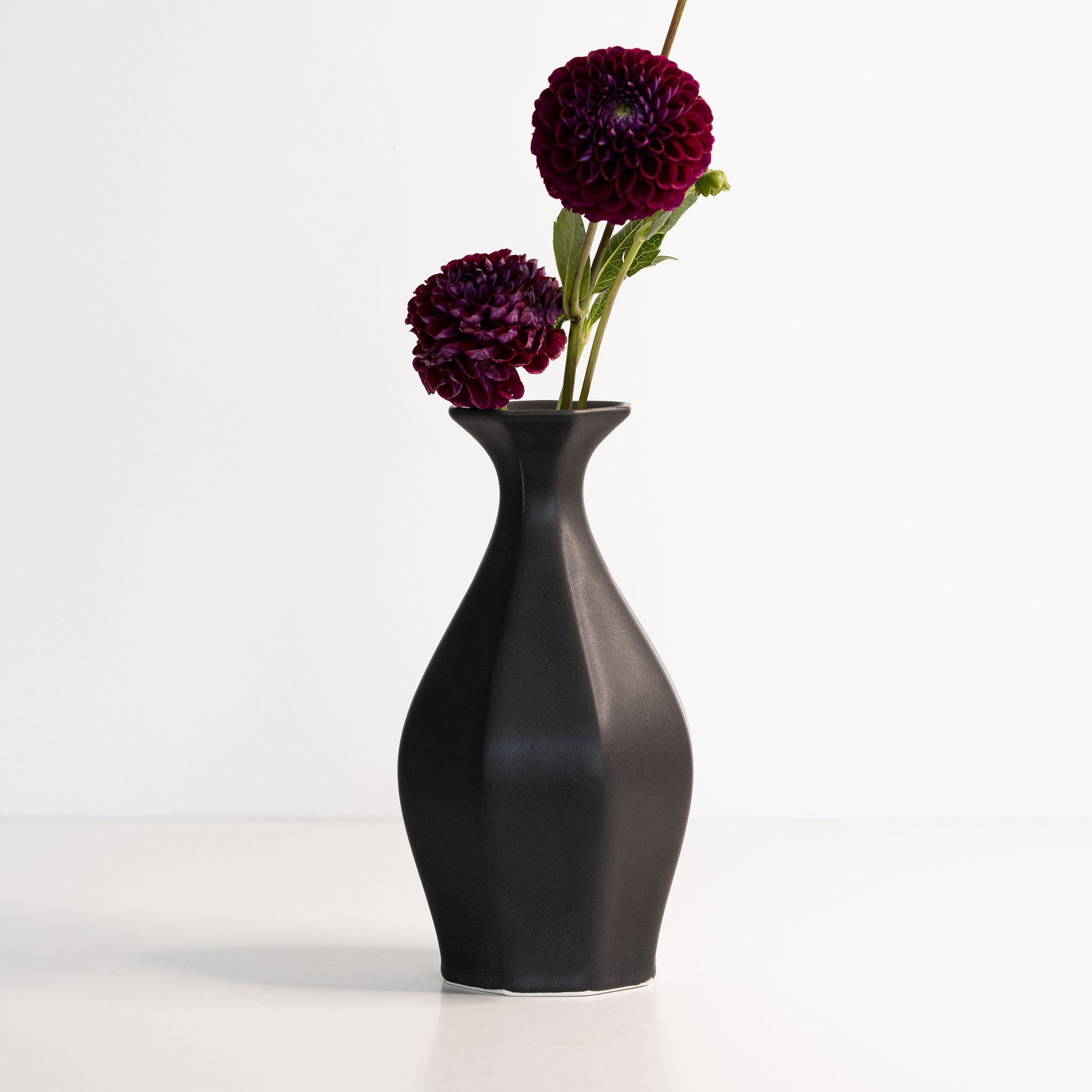 Porcelain Table Flower Vase Mica Black Ember Collective