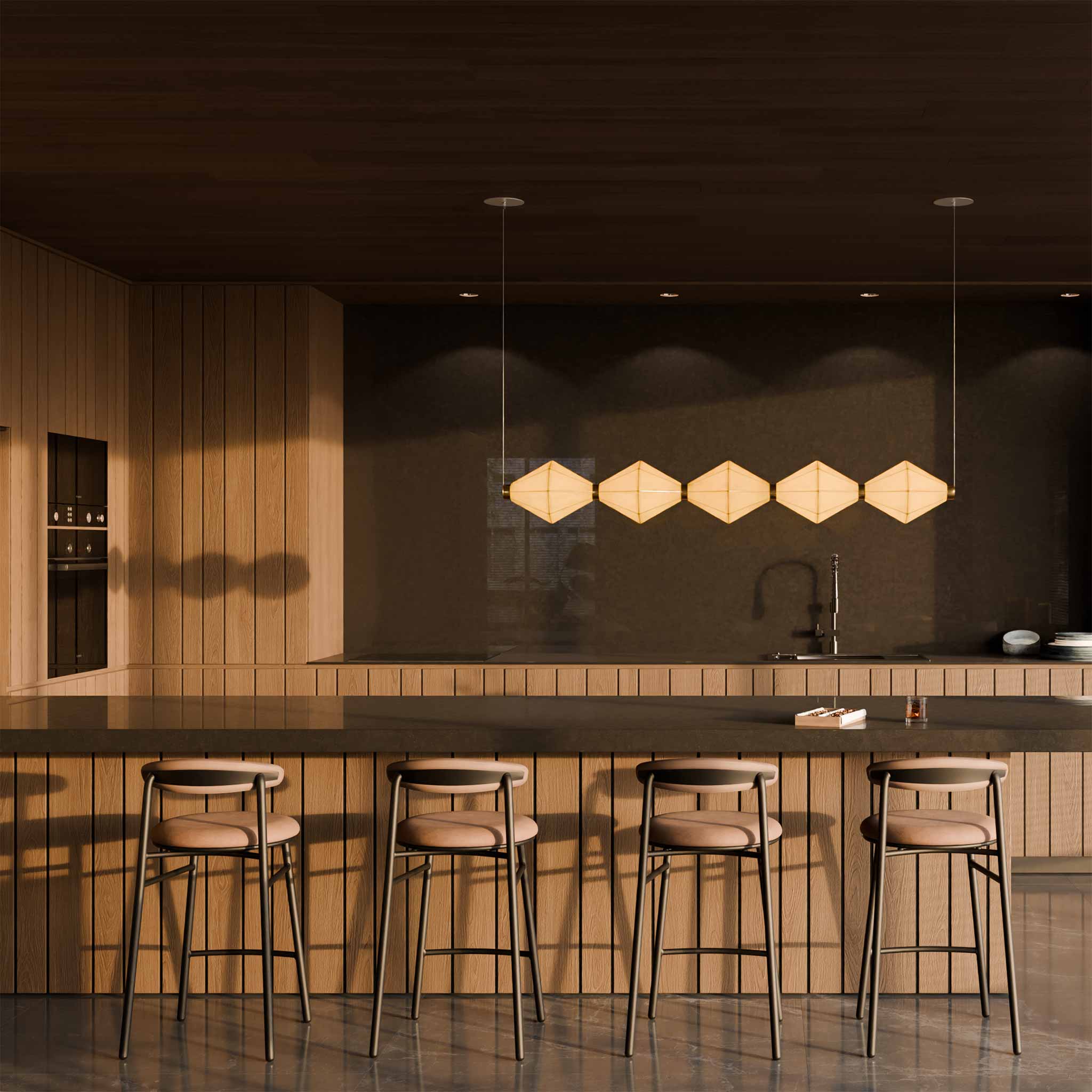 Abacus Porcelain Suspension Light Diamond Ember Collective