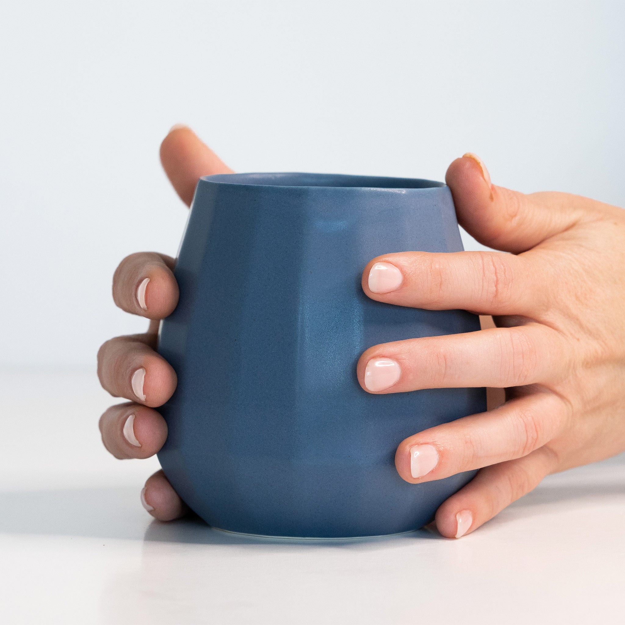 Ceramic Stemless Wine Glass Pisgah Blue Ember Collective