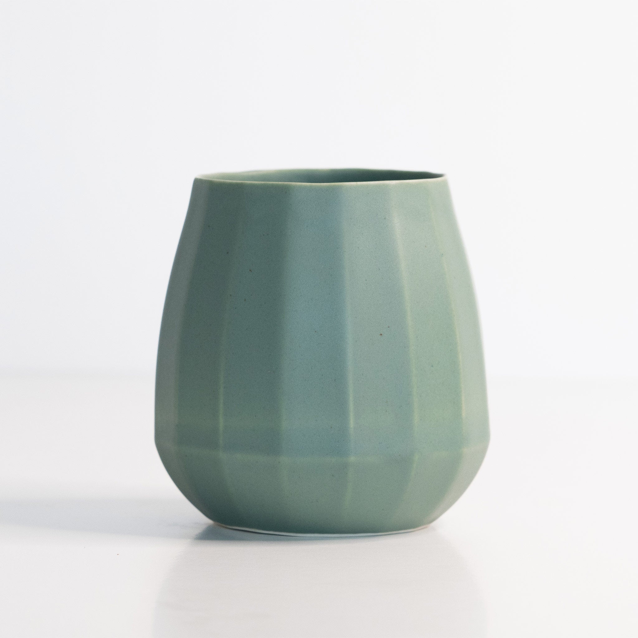 Ceramic Stemless Wine Glass Rosemary Green Ember Collective