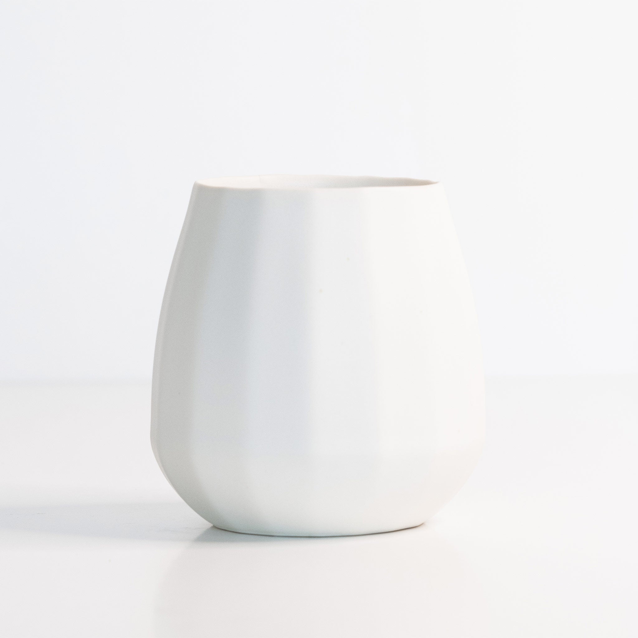 Ceramic Stemless Wine Glass Silk White Ember Collective