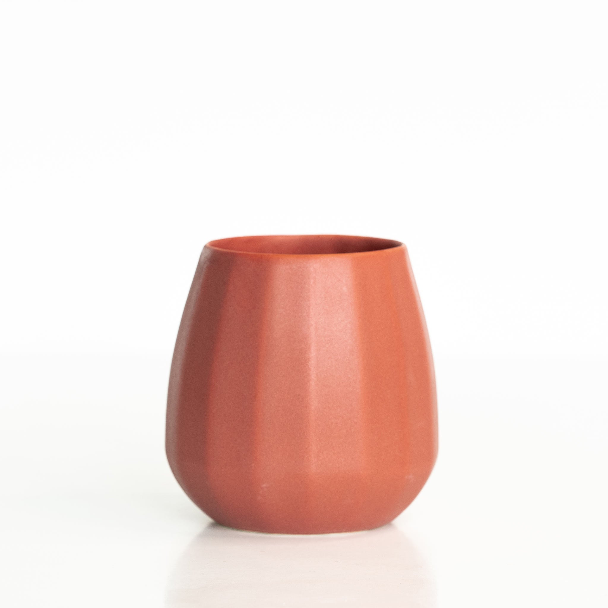 Ceramic Stemless Wine Glass Terracotta Red Ember Collective