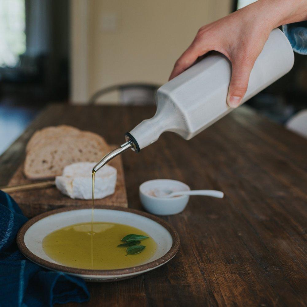 Elixir Porcelain Olive Oil Dispenser Pisgah Blue Ember Collective