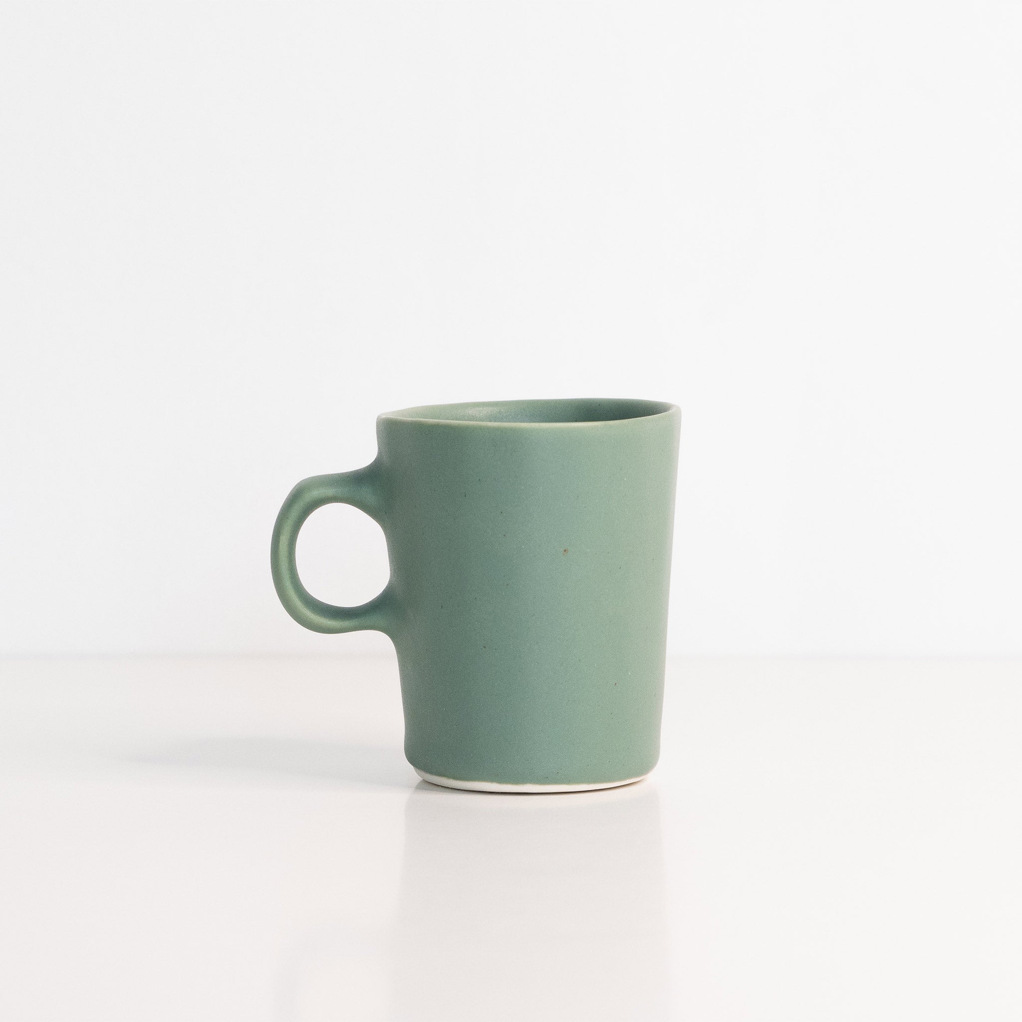 Handmade Porcelain Doubleshot Espresso Cup Rosemary Green Ember Collective