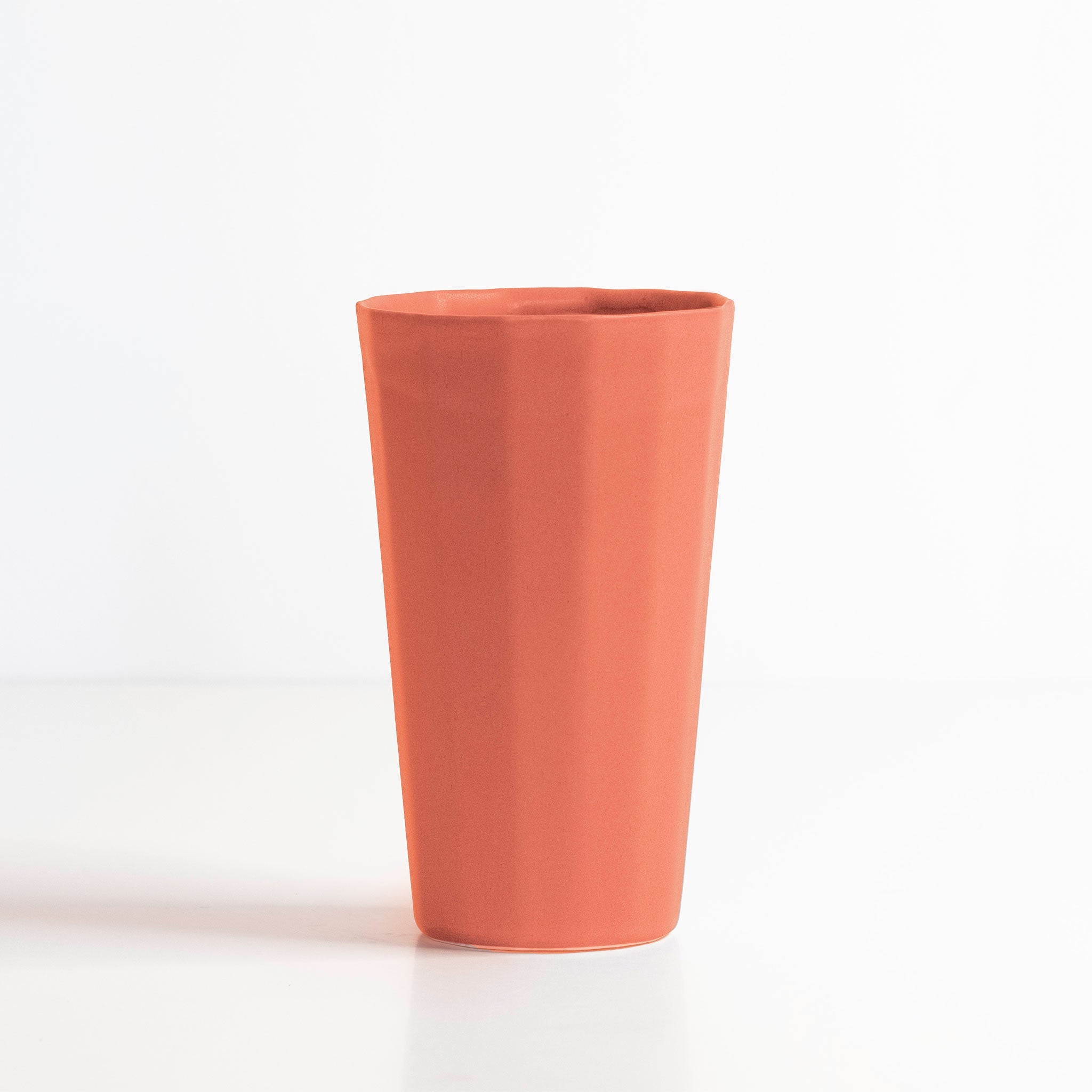 Handmade Porcelain Pint Cup Terracotta Red Ember Collective