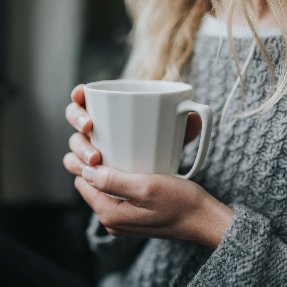 Monday Mug - Handmade Porcelain Coffee Cup Mica Black Ember Collective