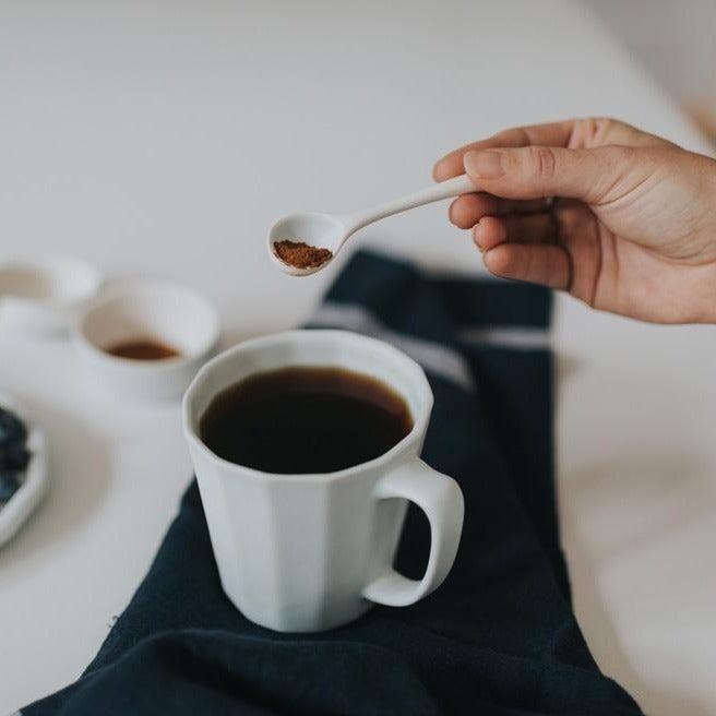 Monday Mug - Handmade Porcelain Coffee Cup Mica Black Ember Collective