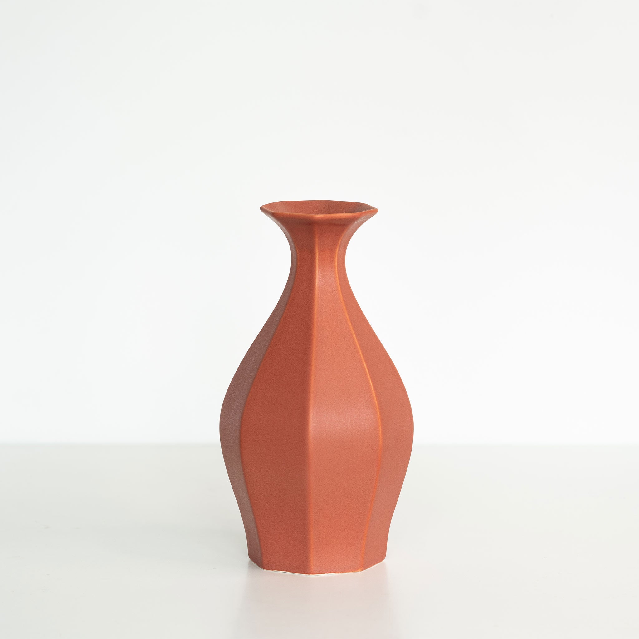 Porcelain Table Flower Vase Terracotta Red Ember Collective