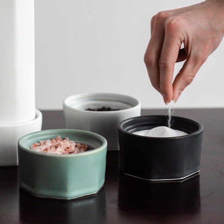 Porcelain Salt Cellar Pisgah Blue Ember Collective
