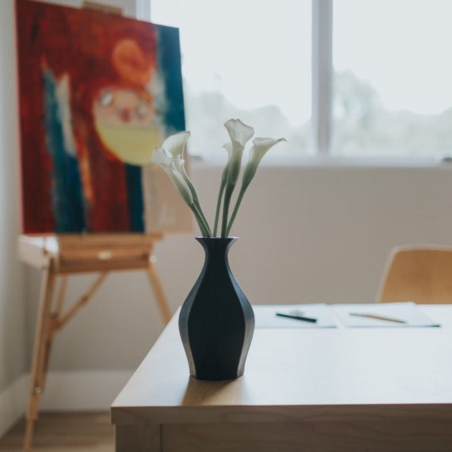 Porcelain Table Flower Vase Night Snow Ember Collective