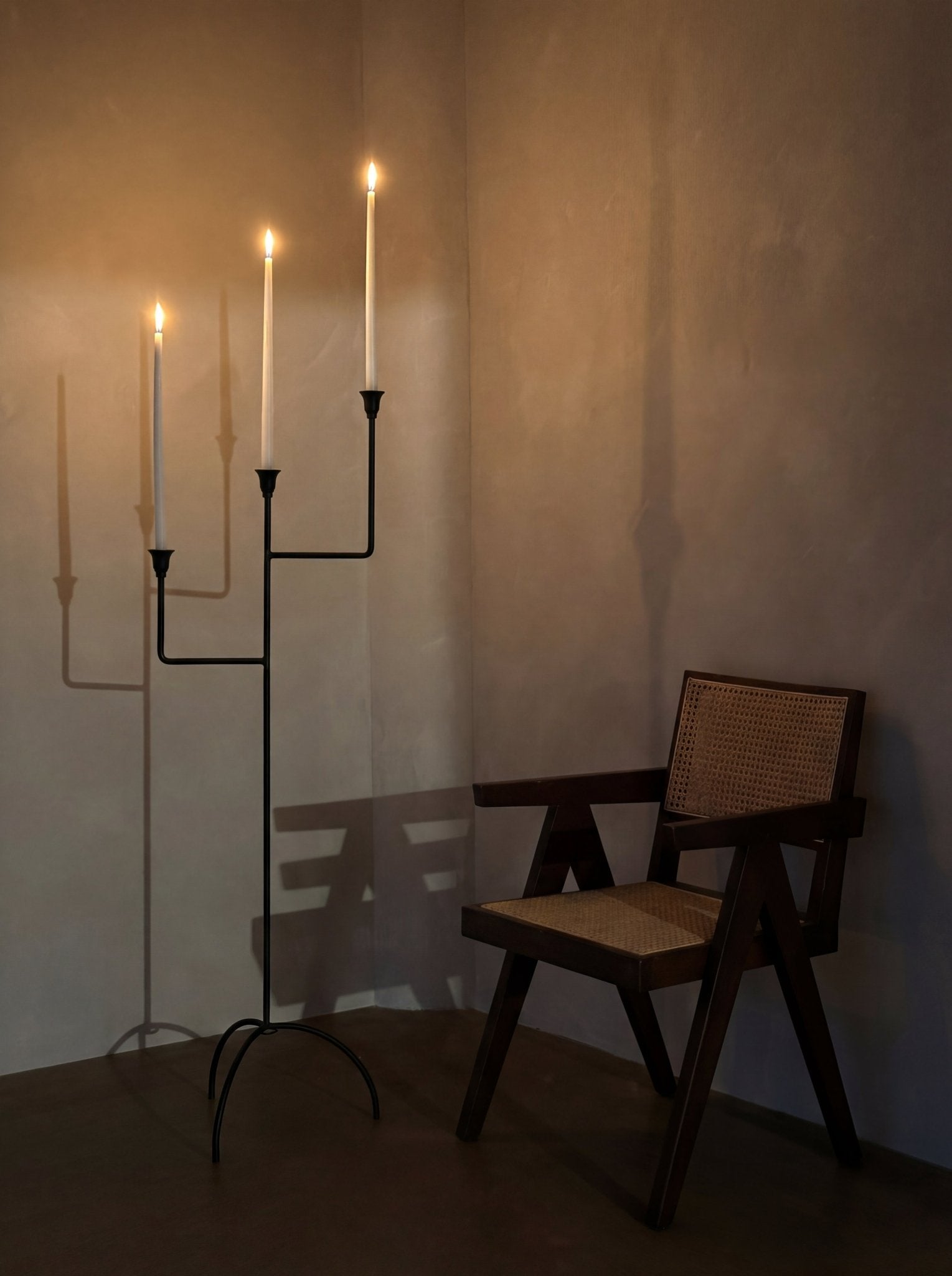 Bardot Hammered Iron Floor Candelabra Ember Collective