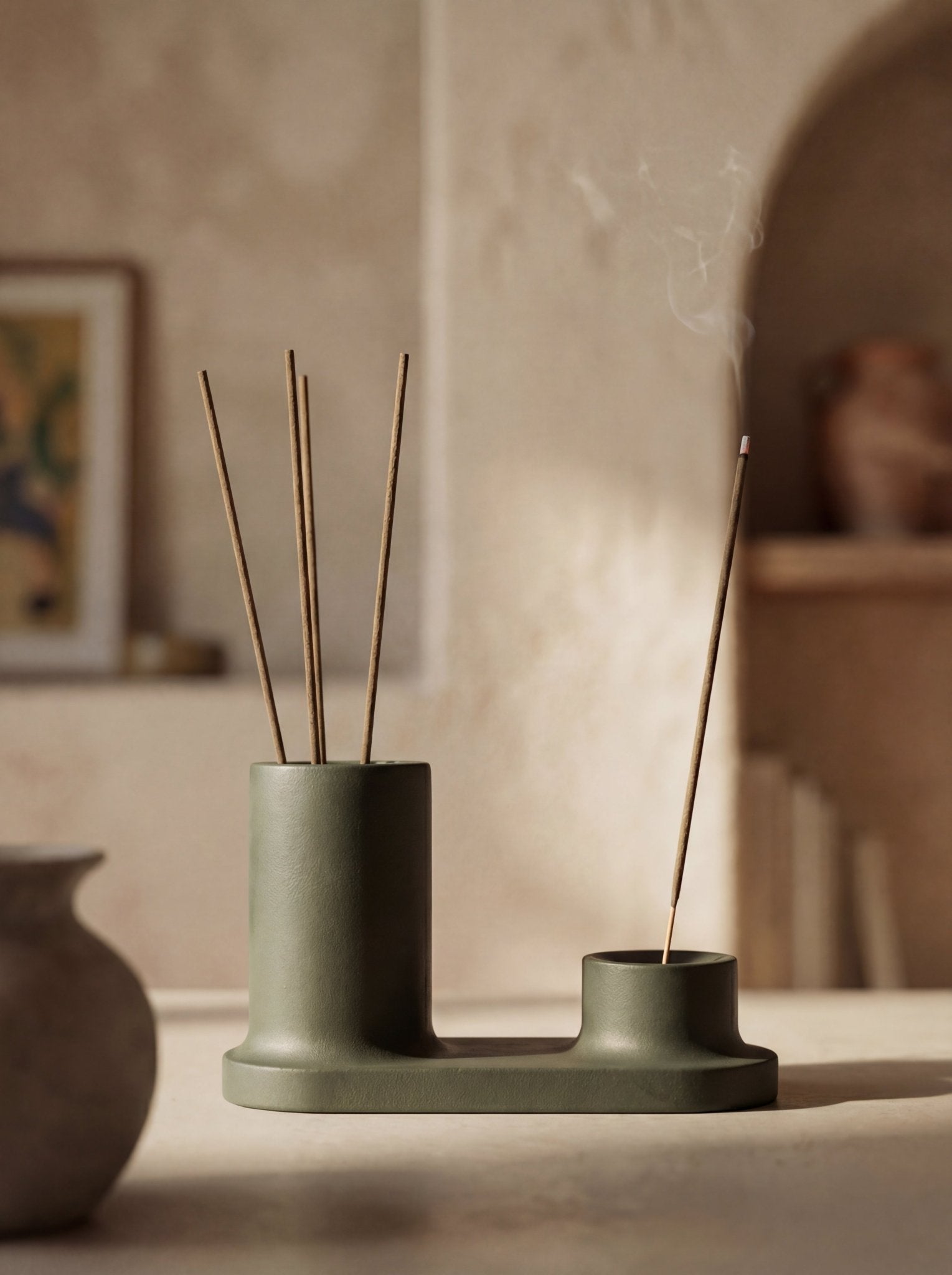 Chimney Incense Holder Forest Green Ember Collective