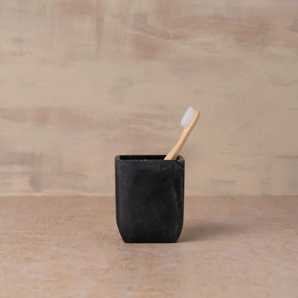 Flow Resin Brush Holder - Ash Black Ember Collective