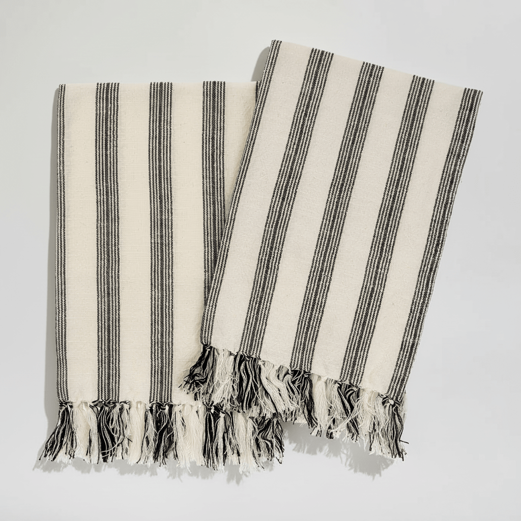 French Stripe Hammam Hand Towels 2pc Ember Collective