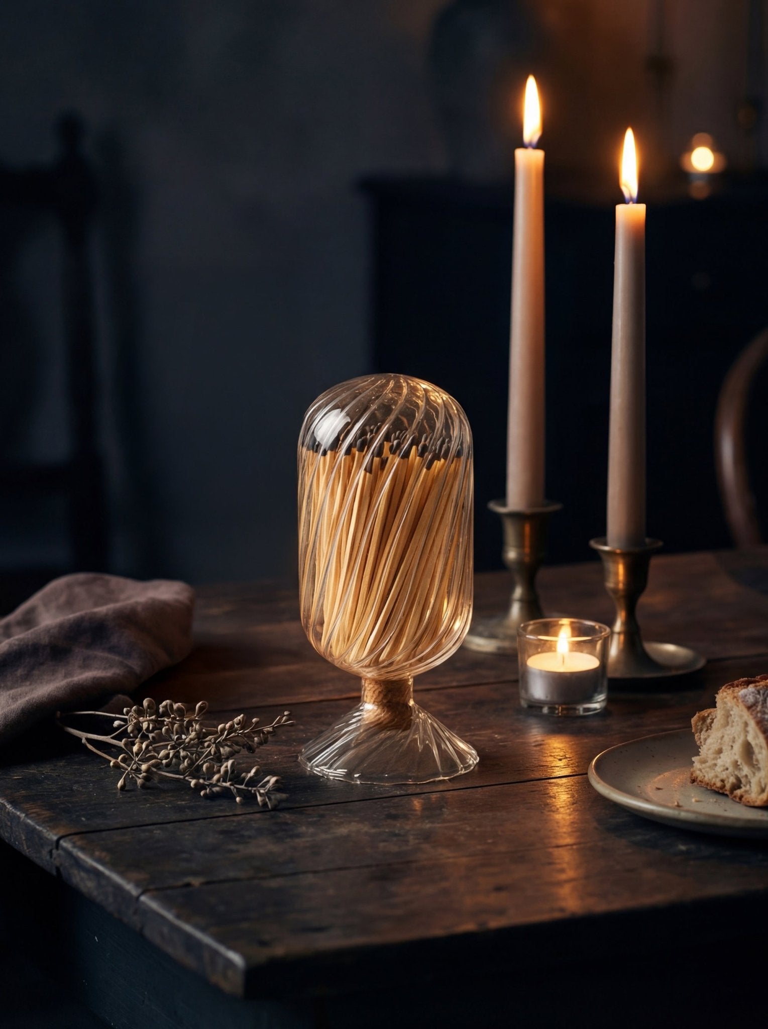 Hand - Blown Glass Match Cloche Ember Collective