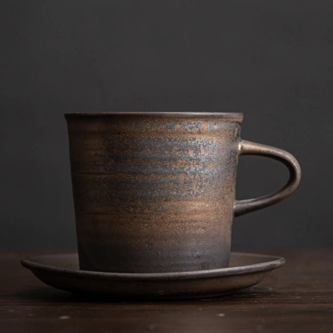 Japandi Coffee Mug Gold Black The Bright Angle