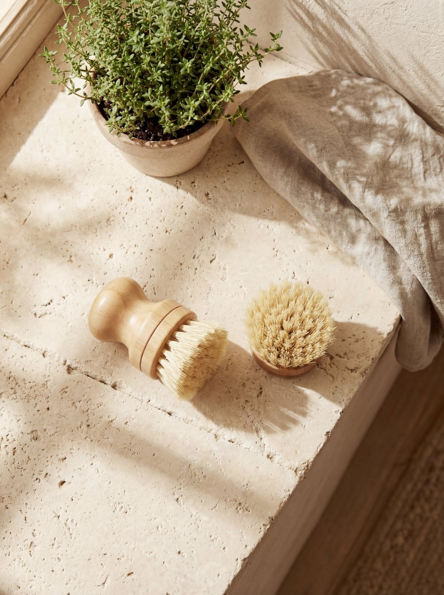 Natural Bamboo Pot & Dish Brush with Replaceable Head Ember Collective